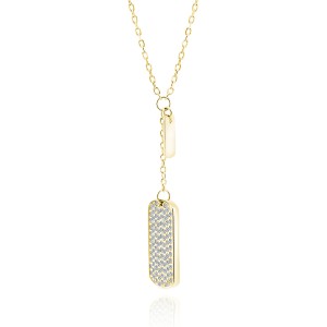 Colier argint placat cu aur galben pietre DiAmanti Z1847NG_W-DIA (Argint 925‰ 2,8 g.)